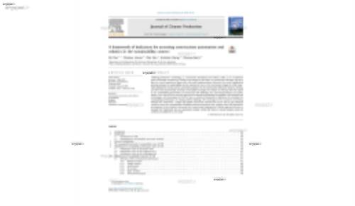 A framework of indicators for assessing construction automation and robotics in the sustainability context